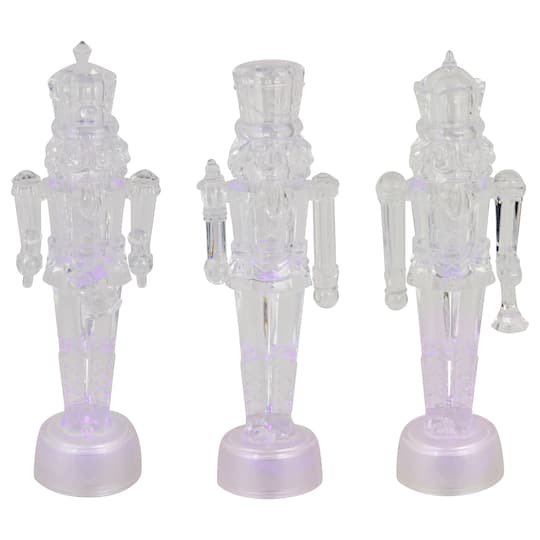 7.5" LED Icy Crystal Nutcracker Christmas Figurine Set By Northlight in Clear | Michaels®